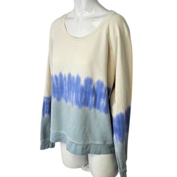 Rails Womens Theo Sweatshirt in Ocean Tie Dye, Long Sleeve, Cotton, Modal,Large - Picture 7 of 7